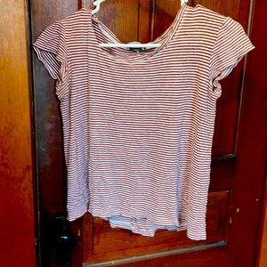 Burnt orange & white striped crop top size large